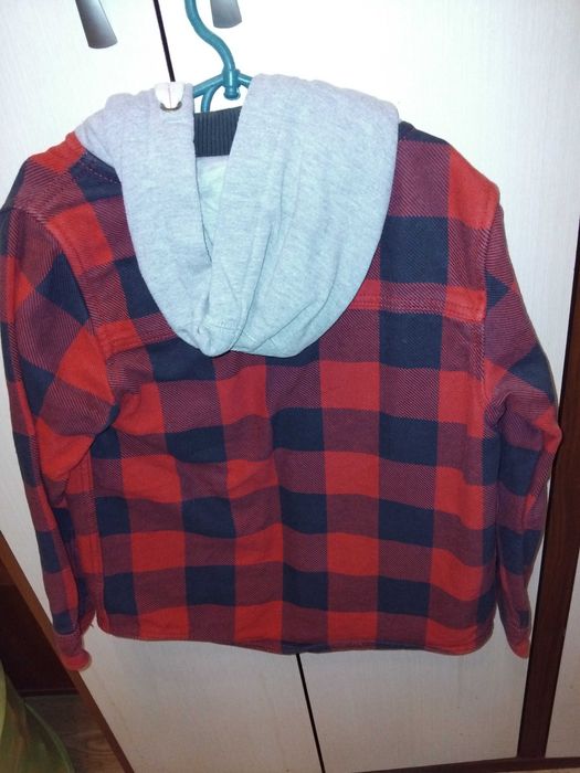 Сорочка тепла червона 123р.Рубашка теплая красная в клетку на 7лет
