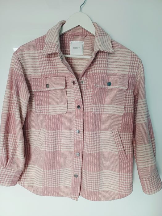 Kurtka koszulowa w kratę różowa Next 152