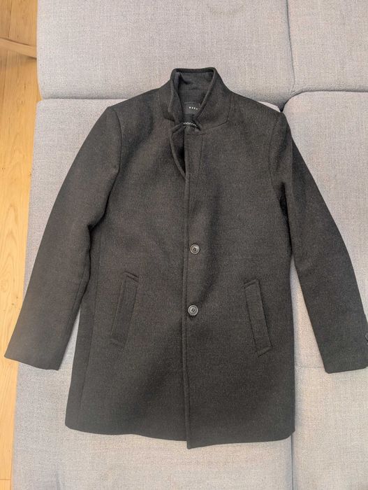 Elegancki i klasyczny szary zimowy płaszcz męski Buratti rozm M