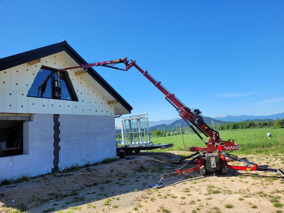 Mini żuraw Szklenie Usługi Dźwig HDS Dekarski Pająk Konstrukcje