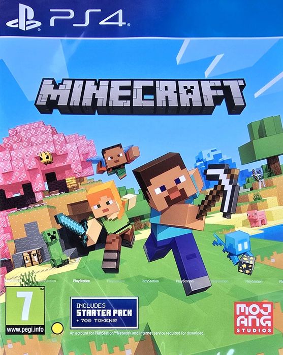 MINECRAFT BEDROCK EDITION Starter Pack PL Playstation 4 PS4 PS5 Nowa