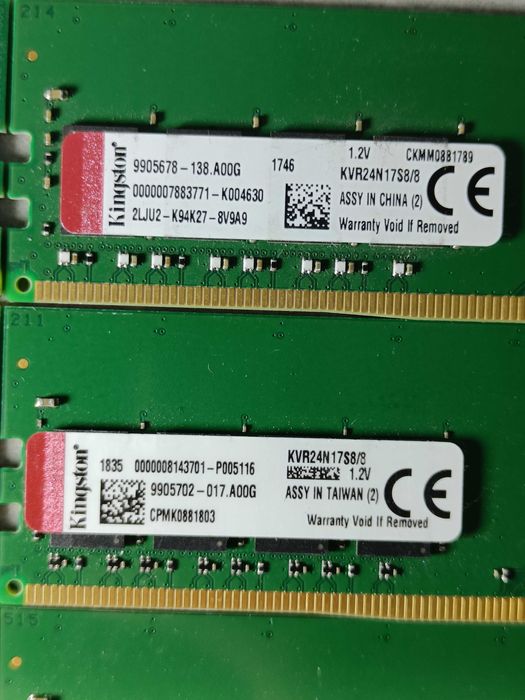 Оперативна память Kingston DDR4 8GB 16GB 2400MHz У РОБОЧОМУ стані