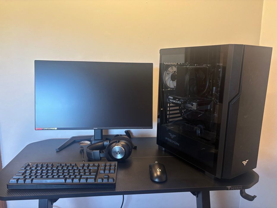 Komputer Gaming RTX 5050 Ryzen 5 7500F 16GB RAM + Monitor 240Hz + Logitech G Pro X