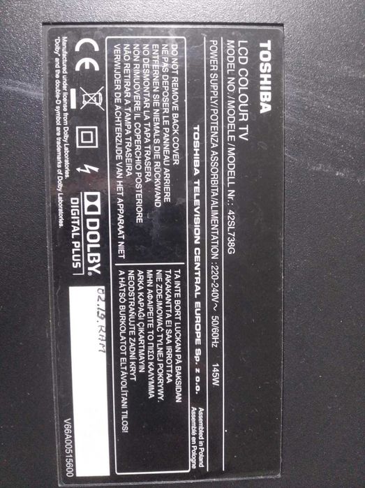Телевизор Toshiba 42SL738G матрица LC420EUD