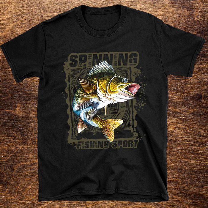 koszulka wędkarska, spinning koszulka na ryby, koszulka sandacz