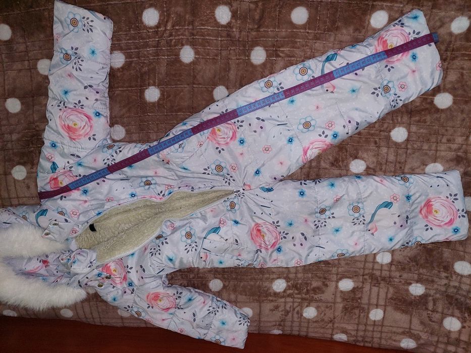 Зимовий комбінезон суцільний на овчині 104/ Комбінезон на дівчинку