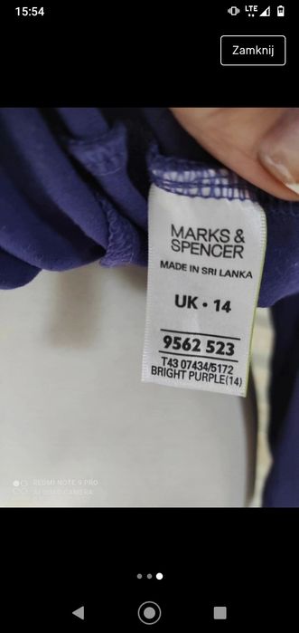 Fioletowa bluzka bluzeczka Marks & Spencer