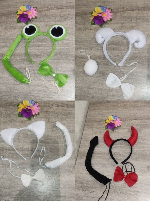 Набір дитячий - тигрик, мишка, жабка, чортик, далмантинчик, овечка