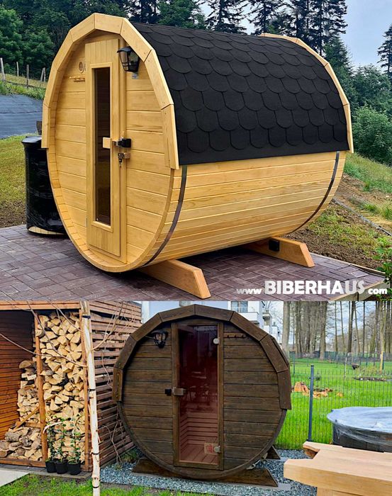 SAUNA Ogrodowa 150 cm MIKRO 2/3 osob +GRATIS Beczka 500L +Akcesoria 3 DNI DOSTAWA