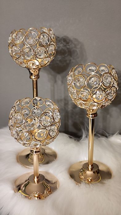Nowe Zestaw kryształowych świeczników