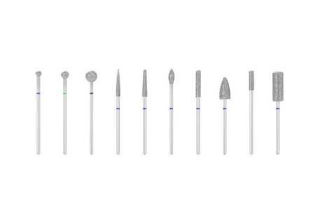 Frezy diamentowe 10 sztuk zetaw w pudełku manicure pedicure frezarka