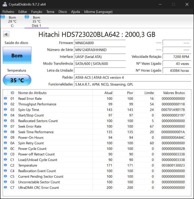 caixa HDD externo (G-Raid thunderbolt)