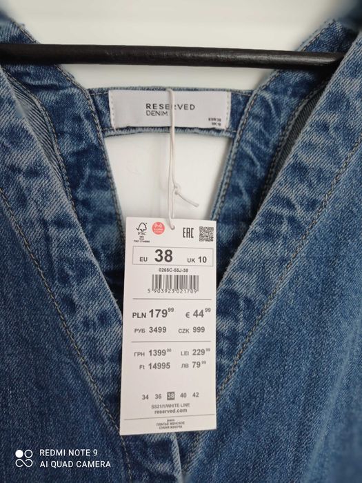 Sukienka jeans Reserved M 38 nowa