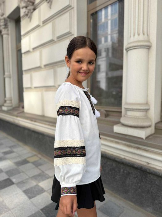 Підліткова вишиванка для дівчинки з довгим рукавом, Сорочка до школи,