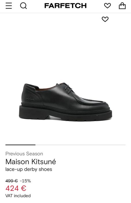 Sapato preto Maison Kitsune