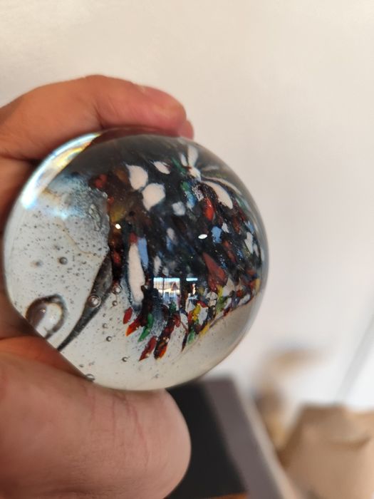 Szklana kula przycisk do papieru vintage retro prl