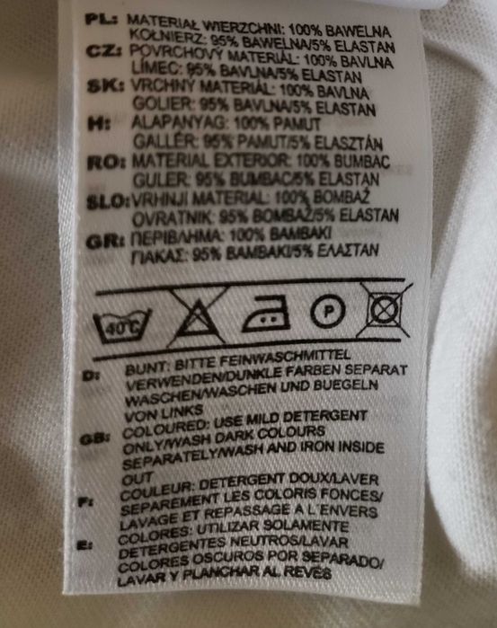 Biało-granatowy T-shirt Adidas rozmiar M
