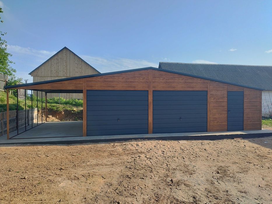 Garaż blaszany 6x5 Dwustanowiskowy Profil /Ry-Stal