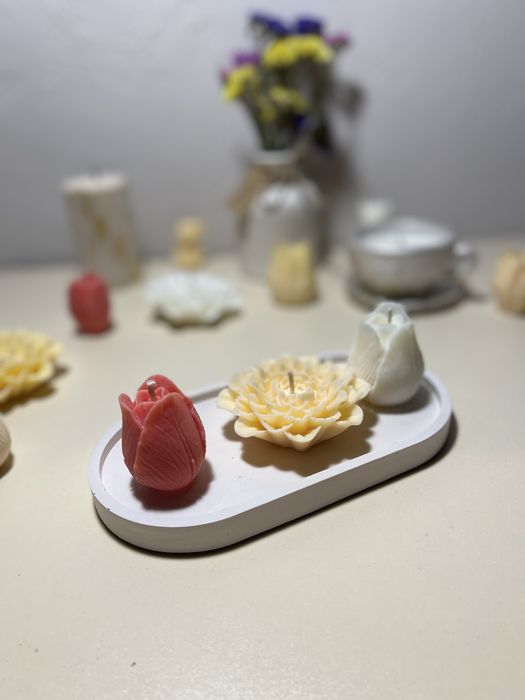 Соєва свічка, аромасвічки, квіти із соєвого воску, подарункові набори