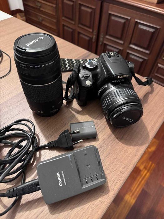 Kit Fotografia Canon EOS + Lente 18-55mm + Lente Telefoto 75-300mm + Tripé