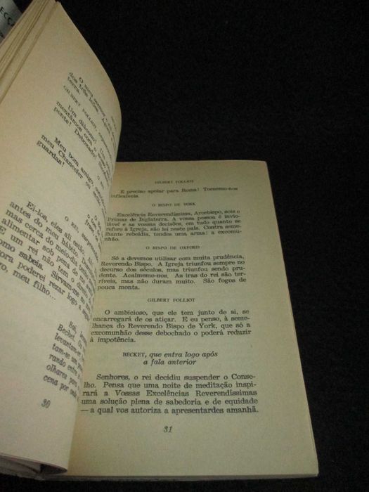 Livro Becket  ou a Honra de Deus Jean Anouilh 1ª edição 1962