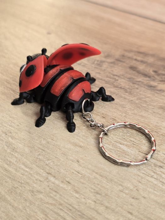 Breloczek Biedronki 3D - Brelok Druk3d fidget Keychain