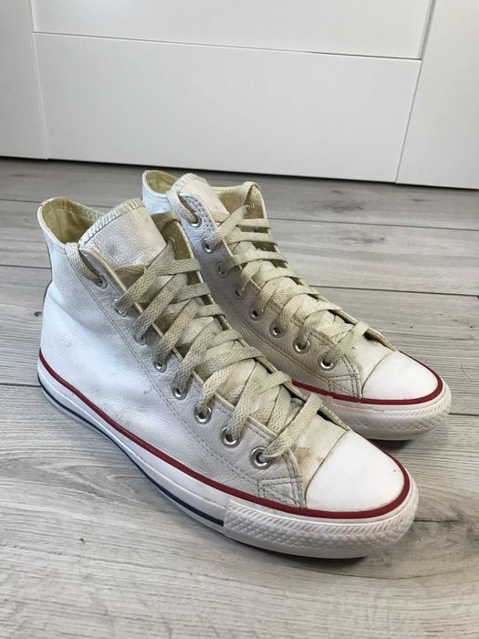 Buty Converse All Star białe skórzane wysokie rozn, 40