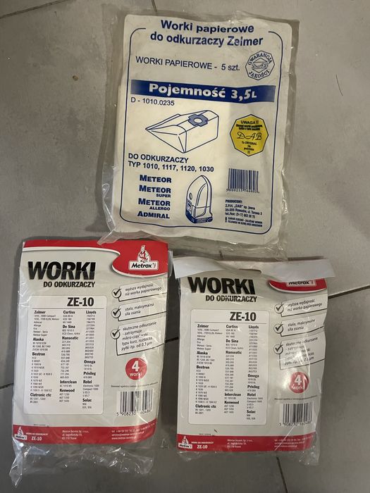 Worki ZE-10 i papierowe do odkurzaczy oraz Zelmer Admiral odkurzacz