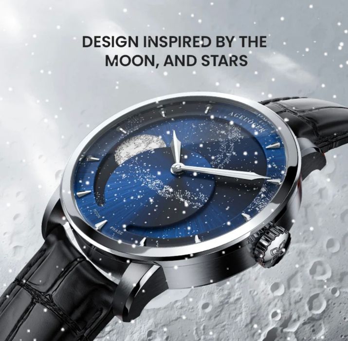 Relógio Agelocer Moon Phase automático novo