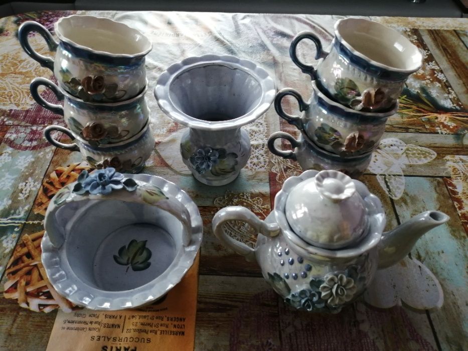 Чайний сервіз на 6 персон з голубим відтінком