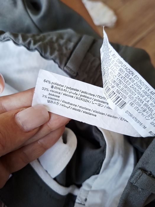 Spodnie Zara Chino Spodnie Chinosy szałwiowa zieleń Spodnie męskie prosta Nogawka Rozmiar M