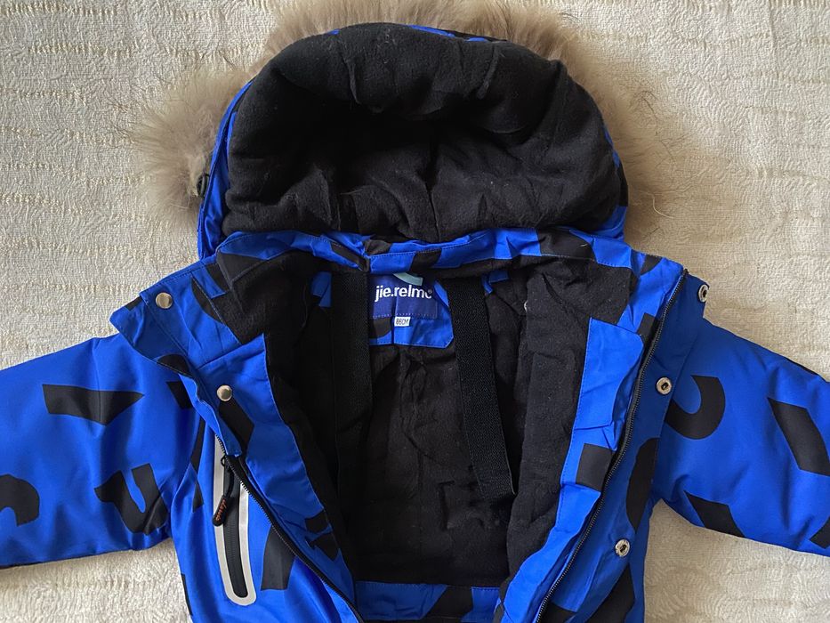 Дитячий зимовий суцільний термо комбінезон на хлопчика/дівчинку 86-98