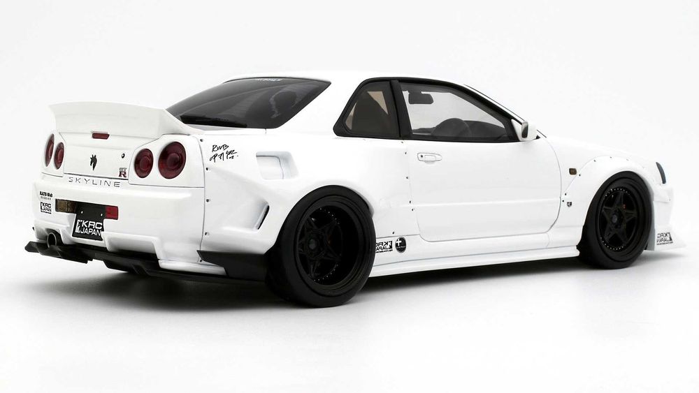 1:18 Otto Nissan Skyline GT-R (R34) KRC Body Kit 2019 pearl white