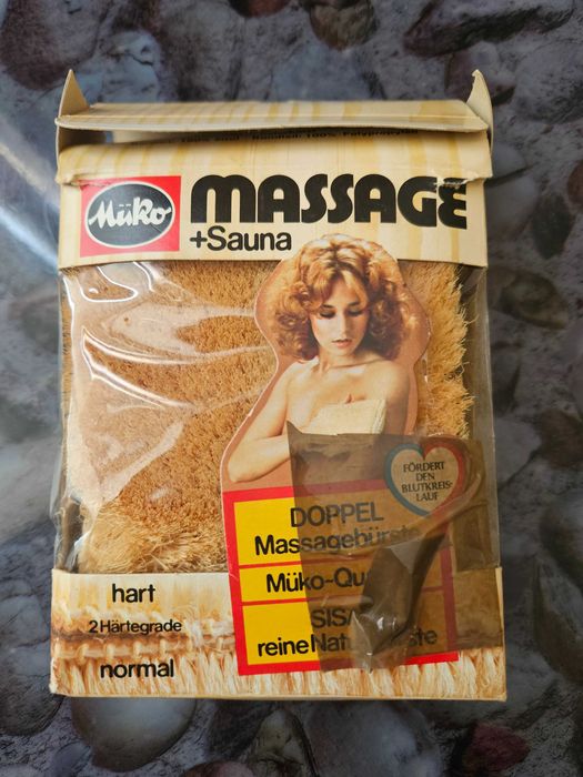 Вінтажна масажна щітка MüKO (Німеччина, 80-ті) • 100% Сизаль • Для сауни та сухого масажу