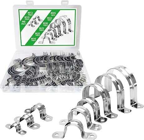 102szt Zacisk do Paska Rurowego U, 8mm 10mm 12mm 16mm 20mm 25mm 30mm 32mm 35mm,