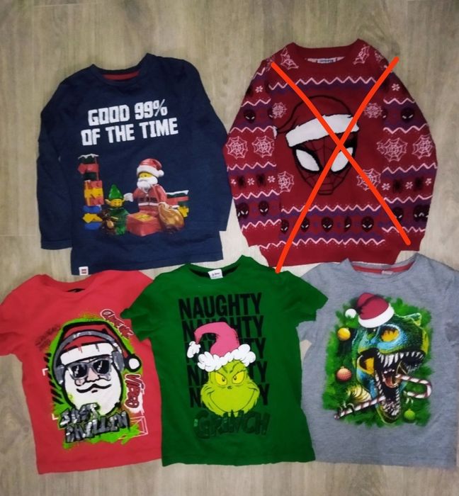 Новогодний свитер футболка на мальчика 6-7 лет