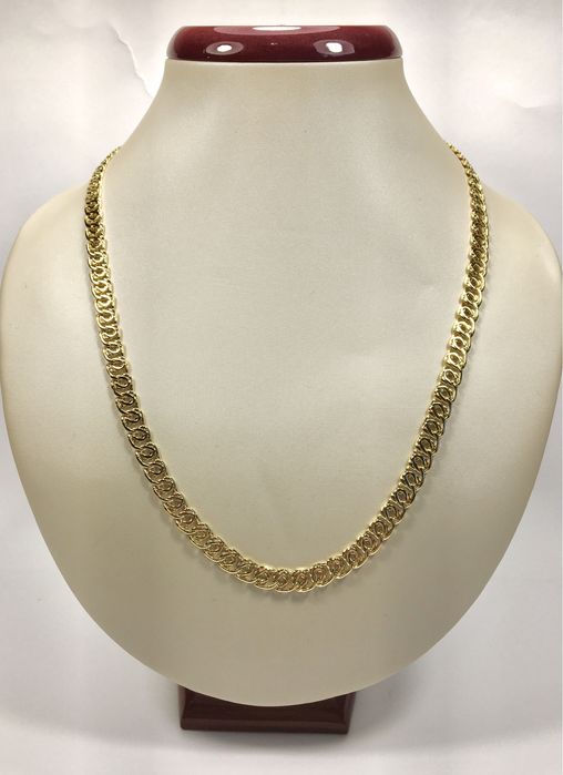 Złoty męski łańcuszek NONNA•wybita próba pozłacany ogniowo 18K