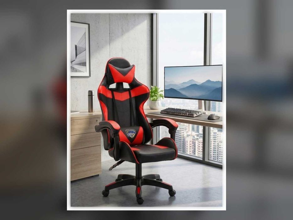 Nowy Fotel Gamingowy Obrotowy Dla Gracza Z Masażem Ekoskóra