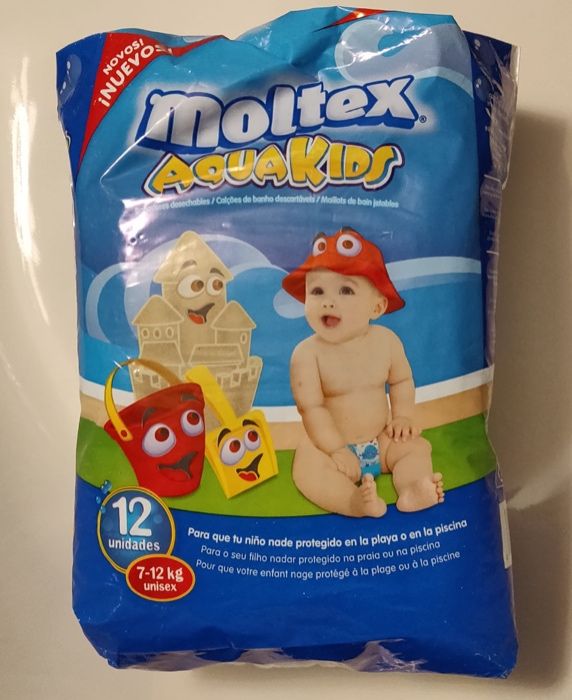 Fraldas de praia/piscina, Aqua kids, 7-12kg, 12 unidades