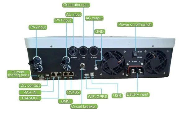 Гибридний інвертор Growatt SPF 6000 ES plus 6кВт 6000W преоброзеватель