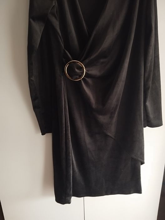 NOWA welurowa sukienka MOON PLUS SIZE 48 – tuszuje brzuch, elegancka