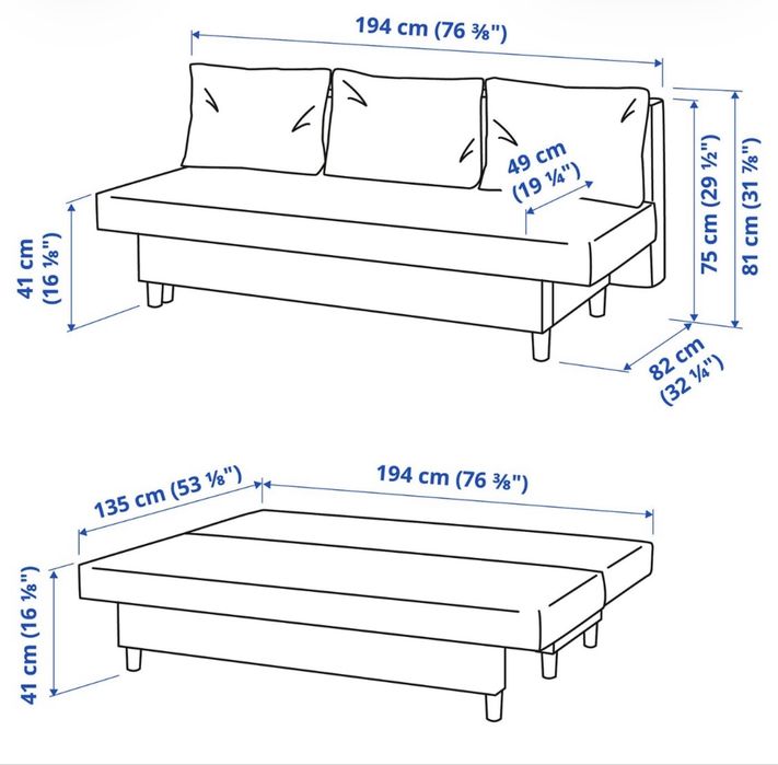 Sofá-cama Ikea modelo ALVDALEN