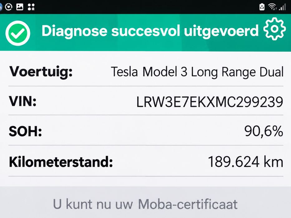 Tesla Model 3 Long Range  12/2021 Soh 90.6%