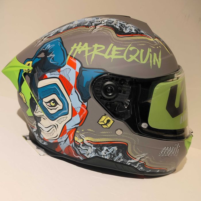 Capacete Integral Unik Ultra DV Harlequin Grey mota scooter novo