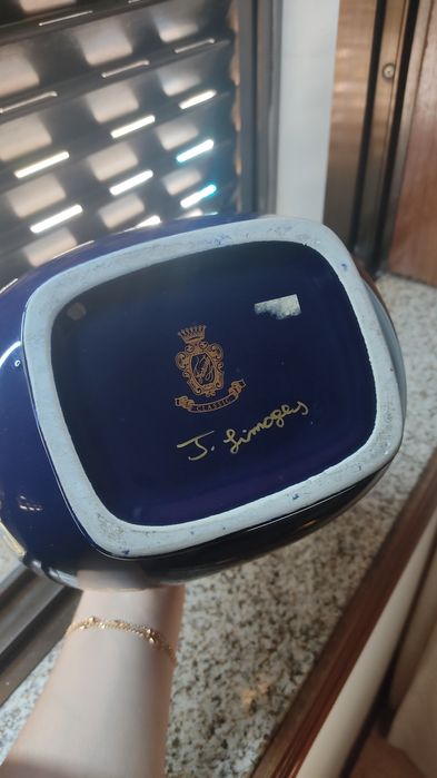 Conjunto 3 Vasos Estilo Limoges Azul Cobalto com Douração – Vintage Cl