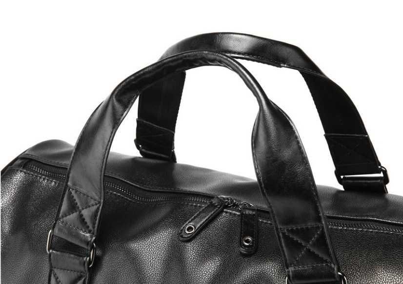 Мужская кожаная черная городская чоловіча брендовая модная сумка новая