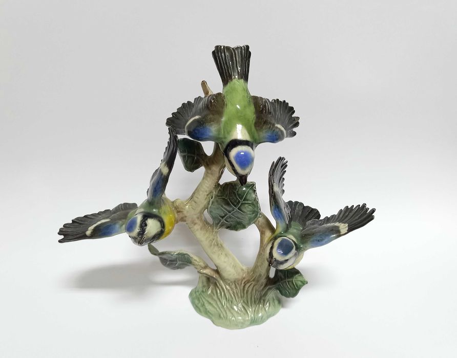 Trzy sikorki na gałązce, figurka Goebel, Hummel, wys. 20cm