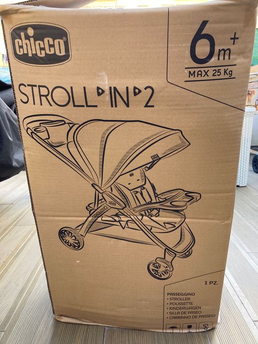 Carrinho chicco Stroll in 2 azul - novo