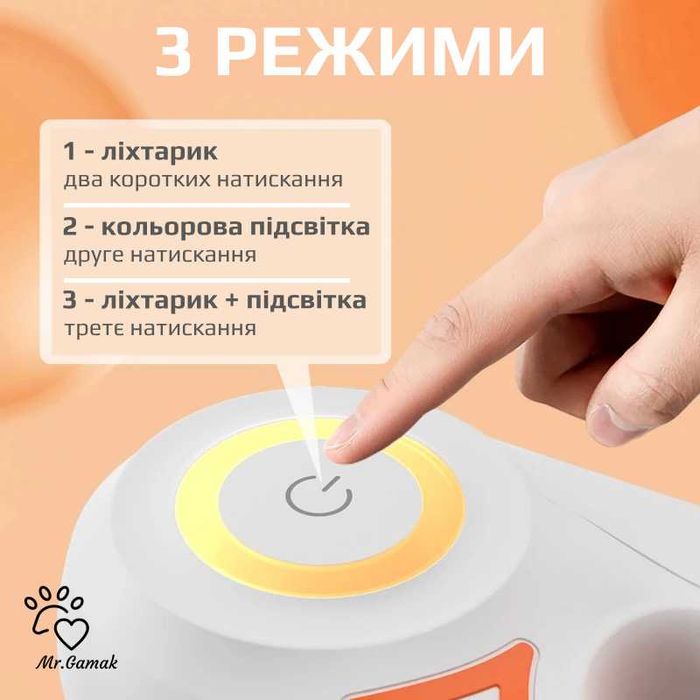 Повідець-рулетка | LED-підсвітка, 5м, 35кг | Поводок для собак
