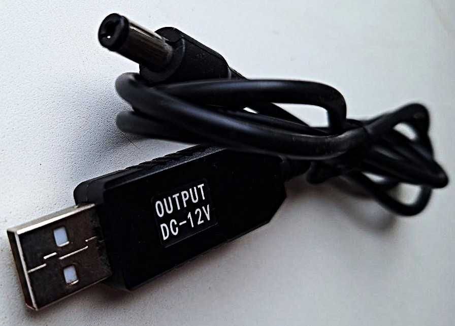 Кабель для роутера USB-DC 12V для Wi-Fi роутера от PowerBank с 5V на 12V.